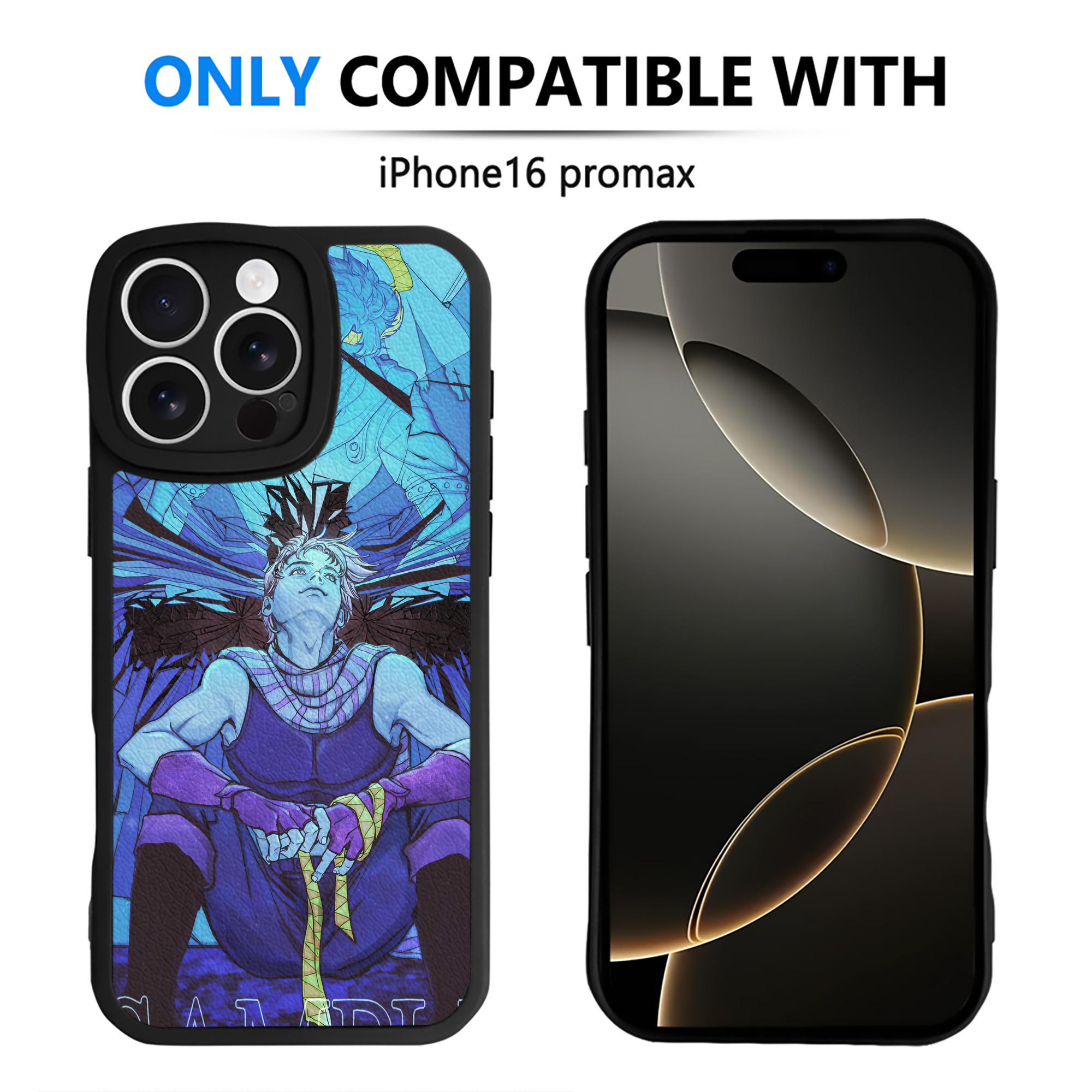 （画像用） ジョジョの奇妙な冒険 JoJo's Bizarre Adventure 【iPhone 16シリーズ対応】シリコンスマホケース（レザー調） 材質：シリコン